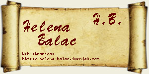 Helena Balać vizit kartica